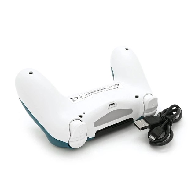 Control joystick para PlayStation 4 en color verde y blanco con diseño llamativo que se distingue de los tradicionales, ideal como control para jugar en compañía o reemplazar un mando gastado, foto 5 de 5