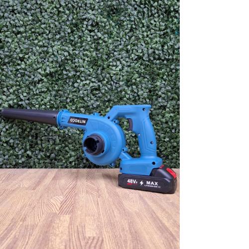 Sopladora y aspiradora a batería Nitroco 48V con motor brushless, diseño portátil para limpieza de hogar y exteriores, foto 1 de 3