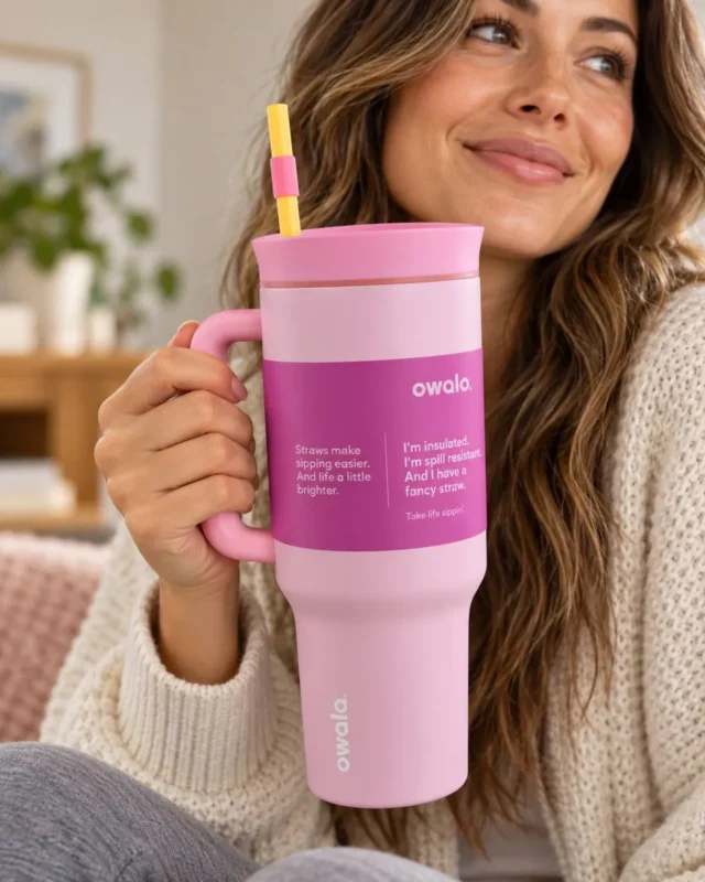 Tumbler Owala 40 oz con aislamiento avanzado, mantiene bebidas frías por horas, capacidad grande, diseño duradero y portátil para deportes, trabajo y actividades al aire libre, foto 3 de 3